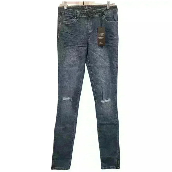 Women's Alloy Apparel Maxwell High Waist Skinny Tall Five Pocket Blue Jeans - Picture 1 of 10